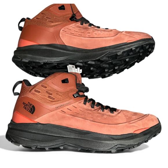 TNF Mens 12 Vectiv Exploris 2 Mid Futurelight Leather Hiking Boots Brandy Brown - Picture 2 of 6